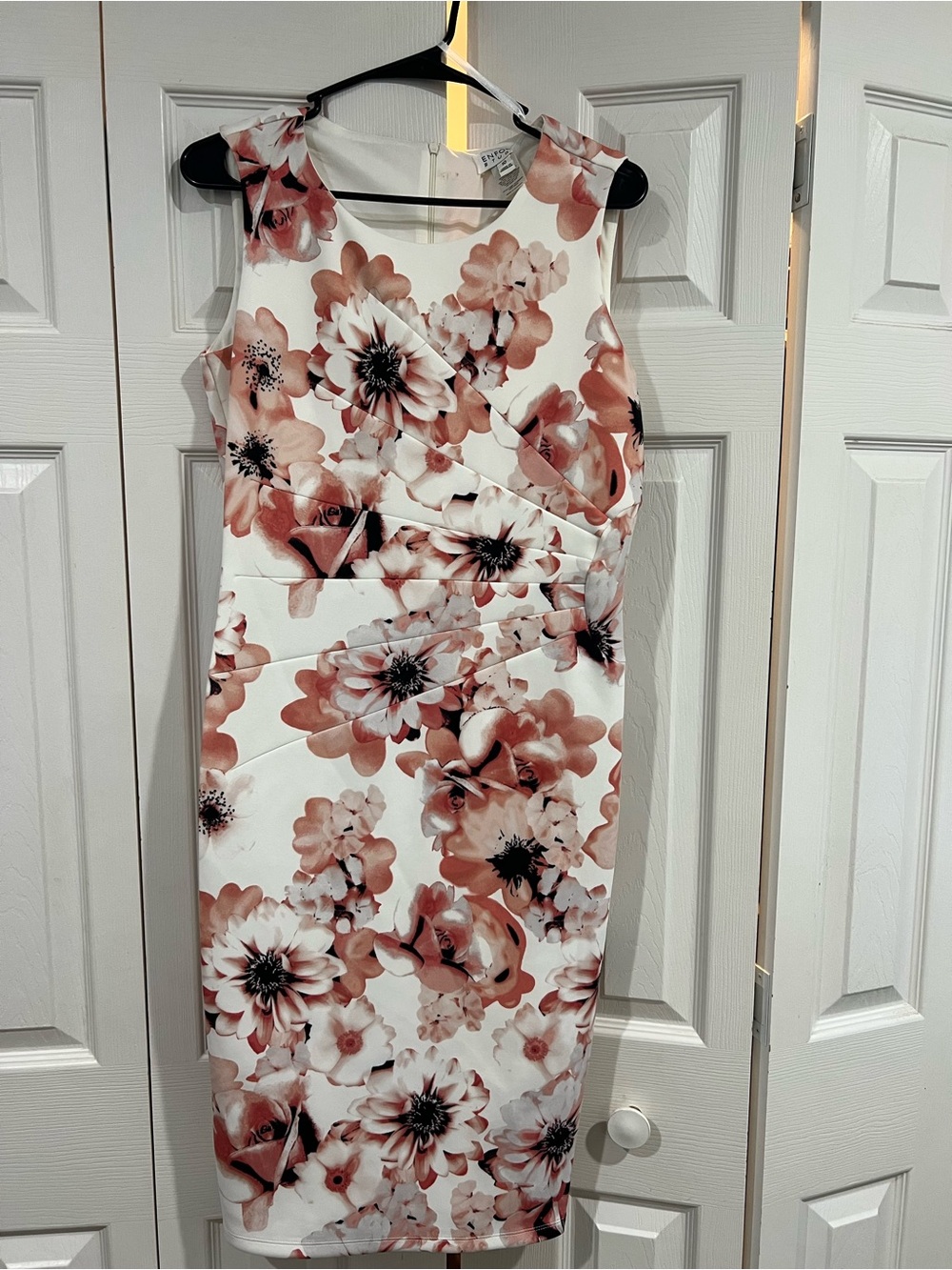 Floral Sheath Dress in Blush Pink and White
